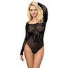 BODY RESILLE MANCHES LONGUES ET EPAULES NUES NOIR TAILLE UNIQUE
