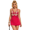 BABYDOLL AVEC DESSIN FLORAL ROUGE S/M